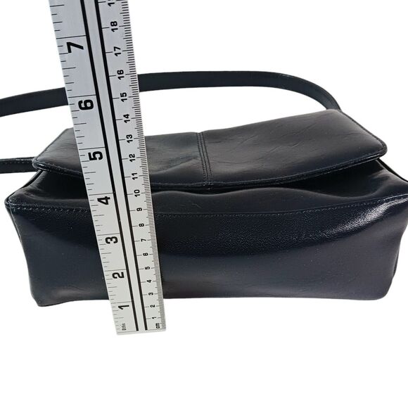 Liz Claiborne Navy Blue Women's Shoulder Purse Vintage Faux Leather 90s Mini Bag - Picture 8 of 11